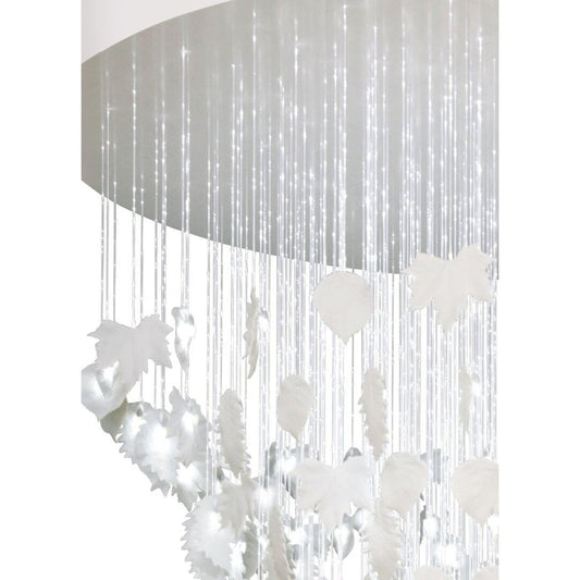 Cascading Porcelain Leaf Chandelier