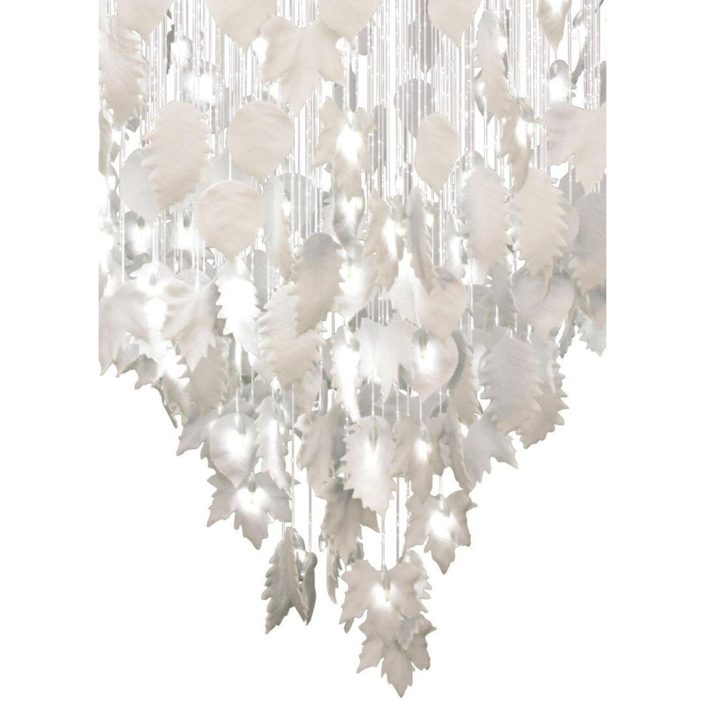 Cascading Porcelain Leaf Chandelier
