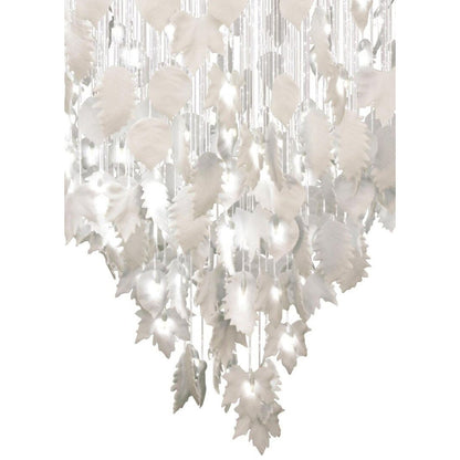 Cascading Porcelain Leaf Chandelier