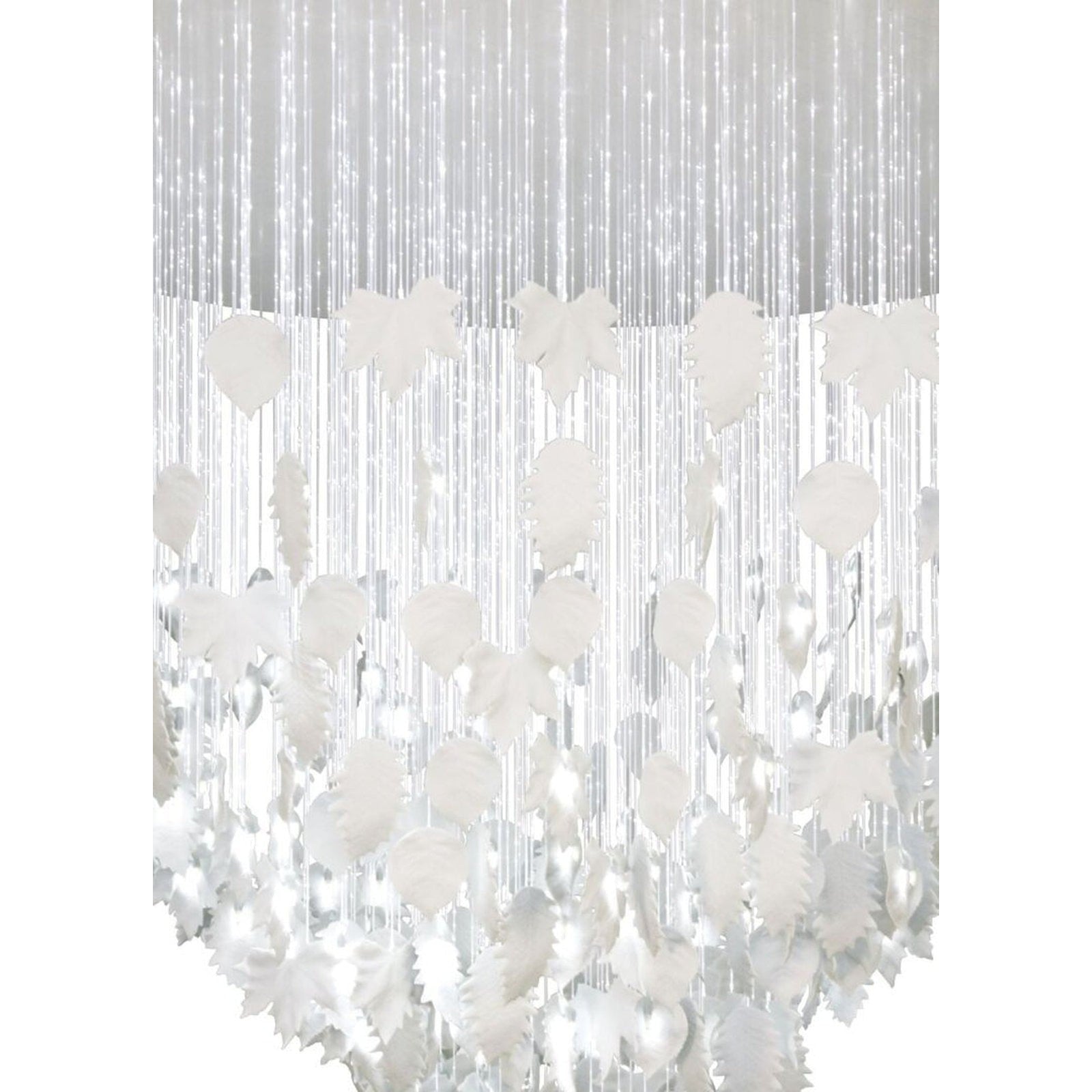 Cascading Porcelain Leaf Chandelier