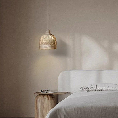Modern Woven Rattan Pendant Light / Diameter 35cm