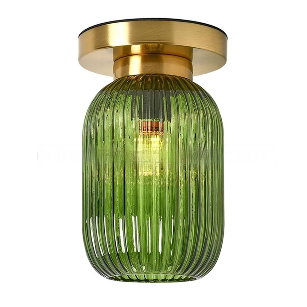 Nordic Glass Alloy Ceiling Light / Green Lampshade / With LED Warm Light