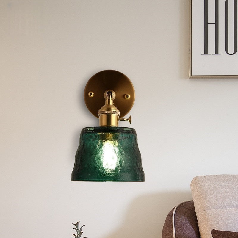 Hammered Glass Brass Wall Light