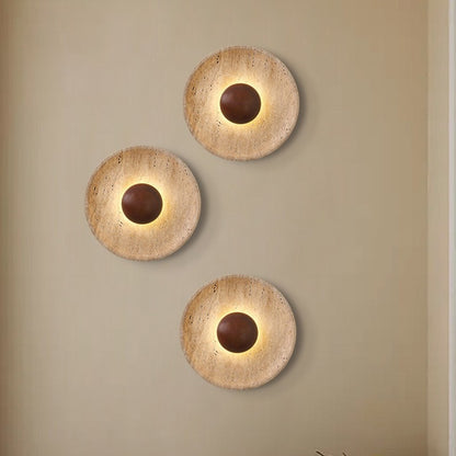 Marble LED Bedside Wall Light / Tricolor Light / Type A Walnut Colors
