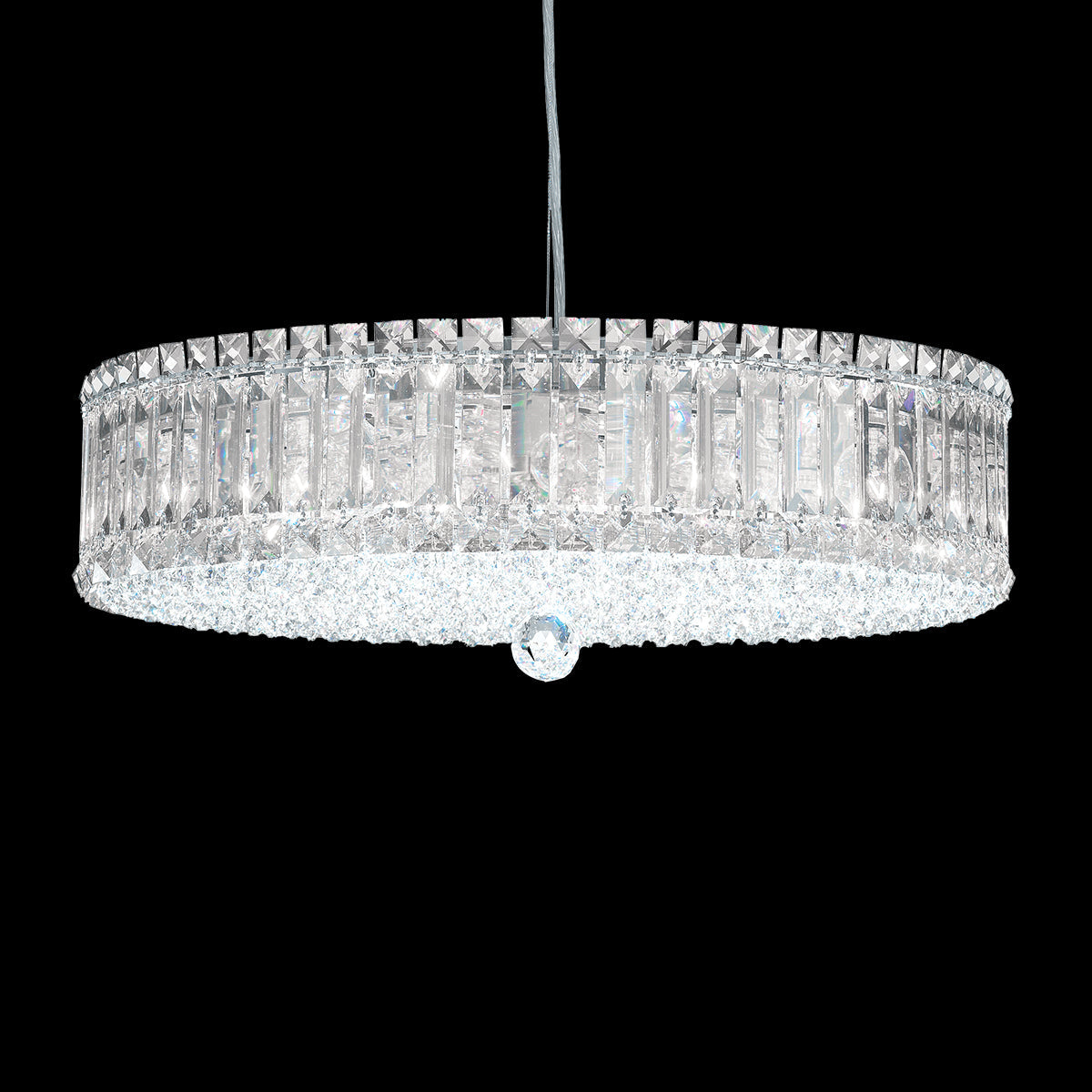 Art Deco Crystal Pendant Light / Clear Optic Crystal