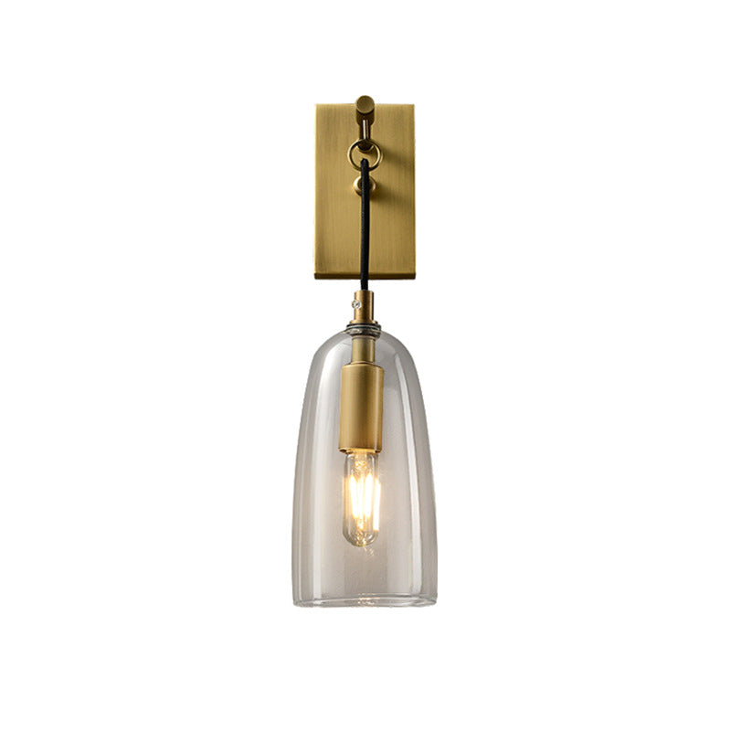 Warm LED Copper Glass Wall Light