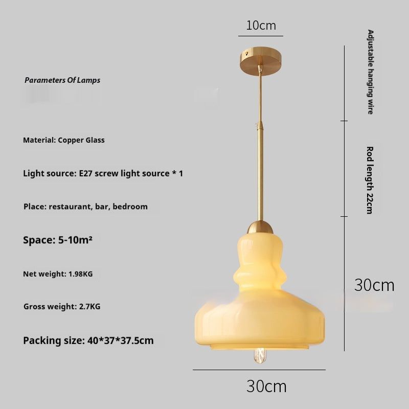 30cm Gourd Glass Pendant Light / No Stroboscope Warm Light / Copper Green