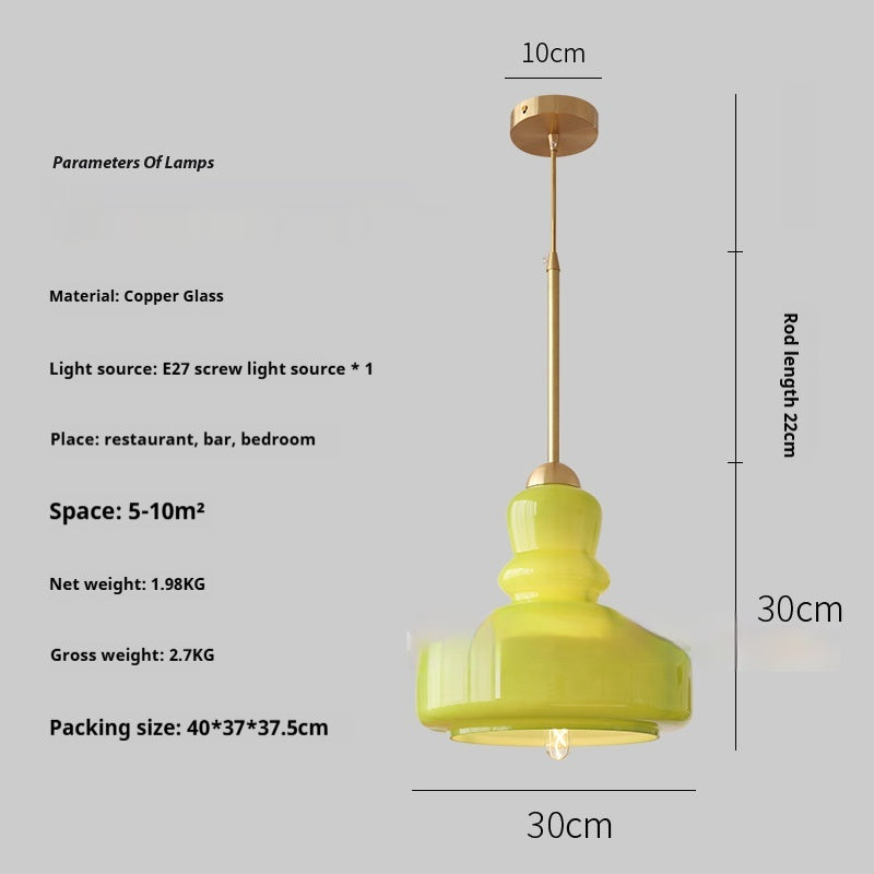 30cm Gourd Glass Pendant Light / No Stroboscope Warm Light / Copper White