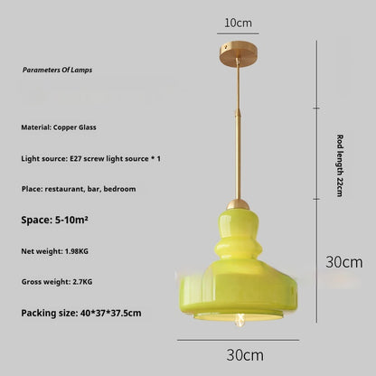 30cm Gourd Glass Pendant Light / No Stroboscope Warm Light / Copper White