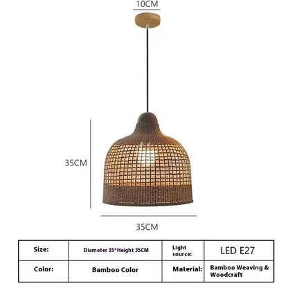 Modern Woven Rattan Pendant Light