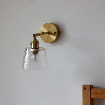 Hammered Glass Brass Wall Light