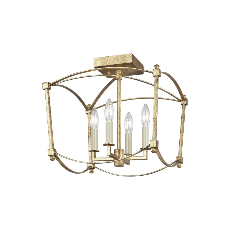 4-Light Iron Stairwell Pendant Light / 4 Heads Black / 4W Warm Light