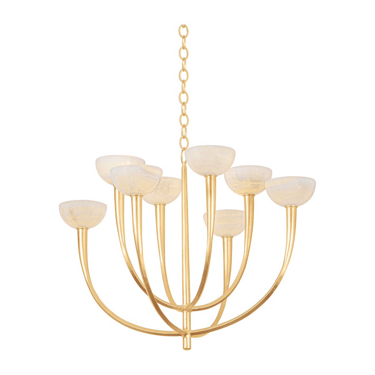 8-Light Onyx Gold Leaf Chandelier / Default Title