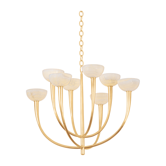 8-Light Onyx Gold Leaf Chandelier / Default Title