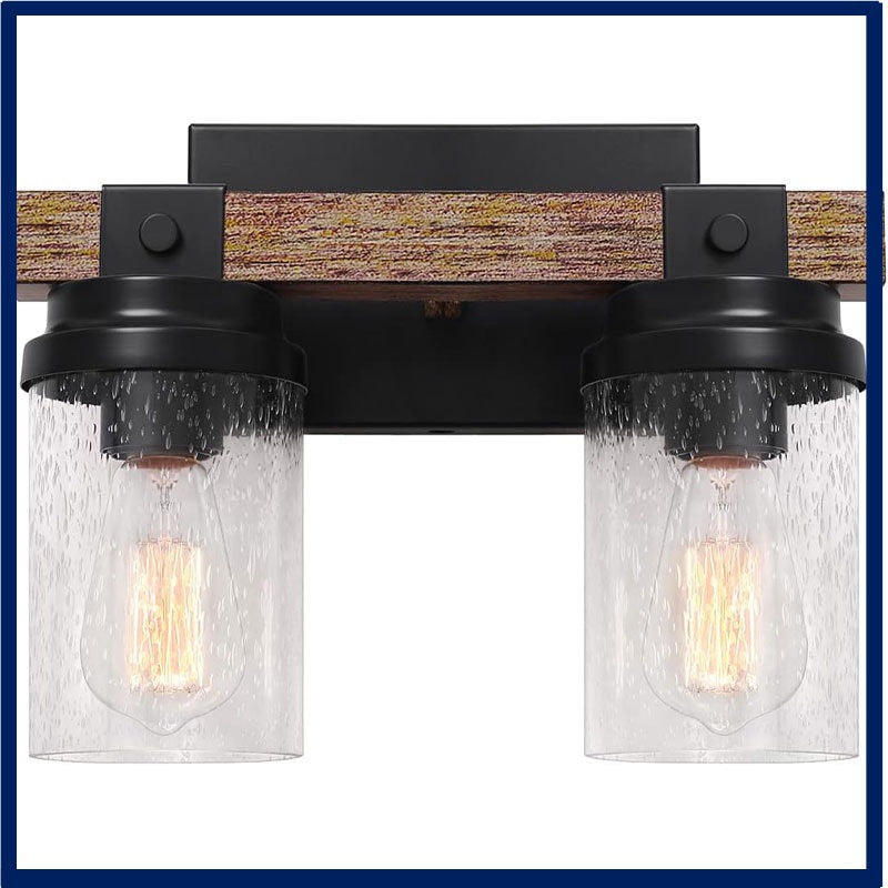 Rustic Multi-Head Wall Light / Transparent Glass / Three Heads