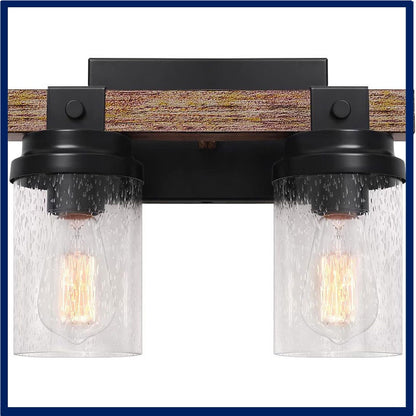 Rustic Multi-Head Wall Light / Transparent Glass / Three Heads