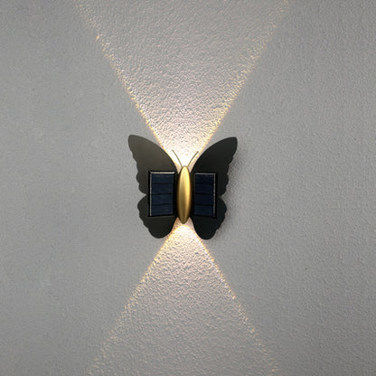 Solar Flower Outdoor Wall Light / Butterfly Wall Lamp / White light