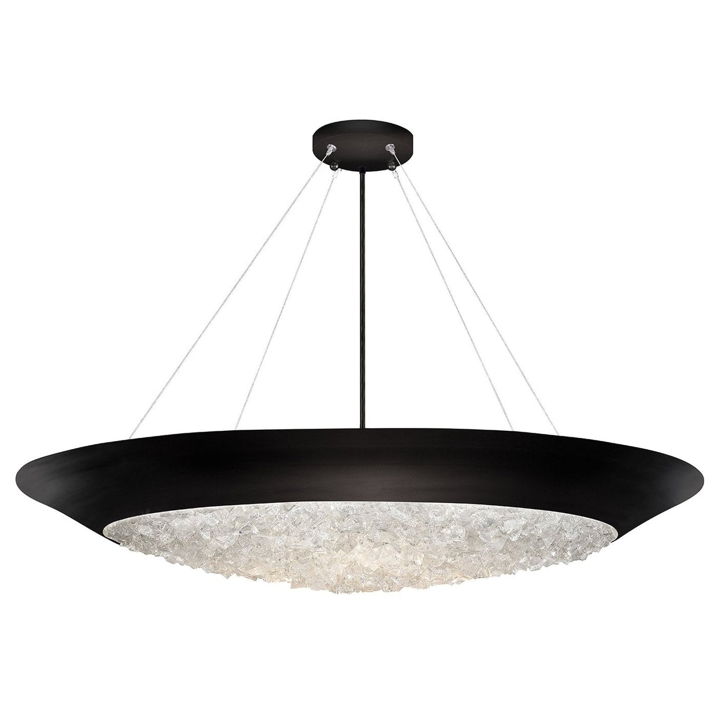 32-Inch Crystal Halo Pendant Light / Matte black