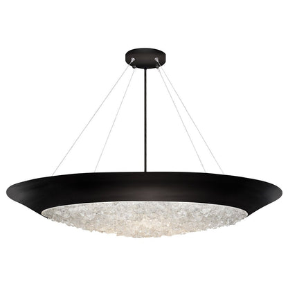 32-Inch Crystal Halo Pendant Light / Matte black