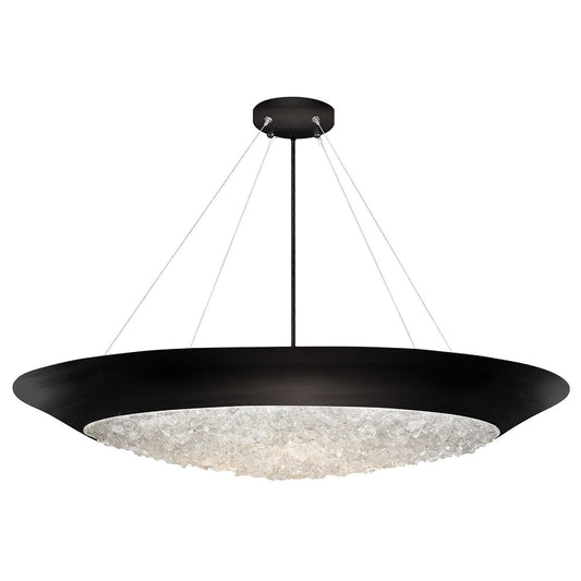 32-Inch Crystal Halo Pendant Light / Matte black
