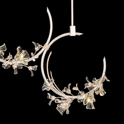 55-Inch Floral Crystal Linear Pendant