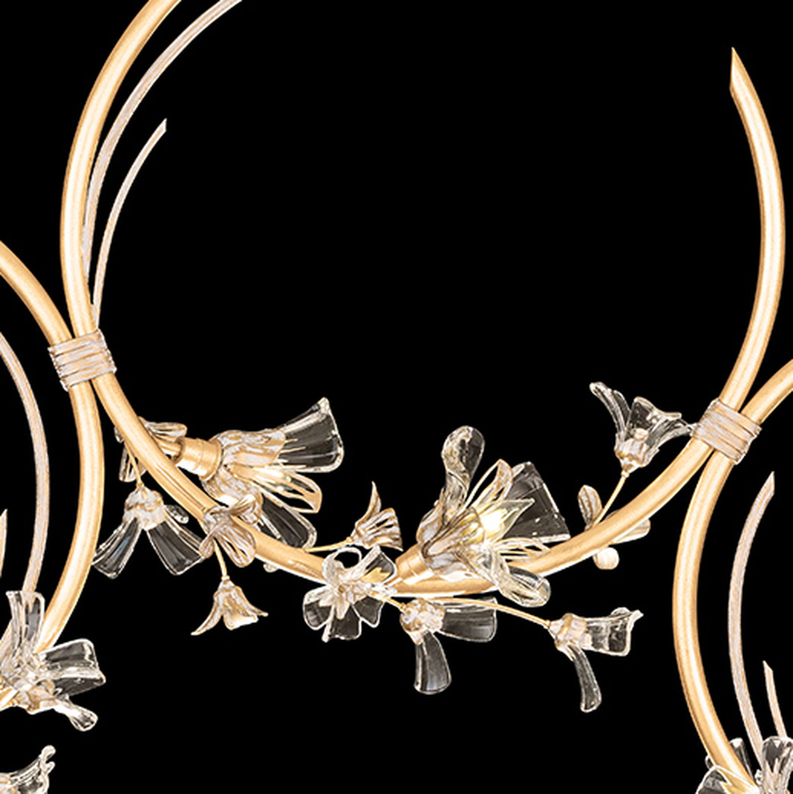 55-Inch Floral Crystal Linear Pendant / Silver