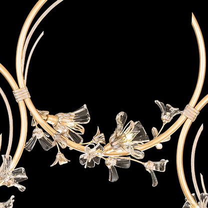 55-Inch Floral Crystal Linear Pendant / Silver