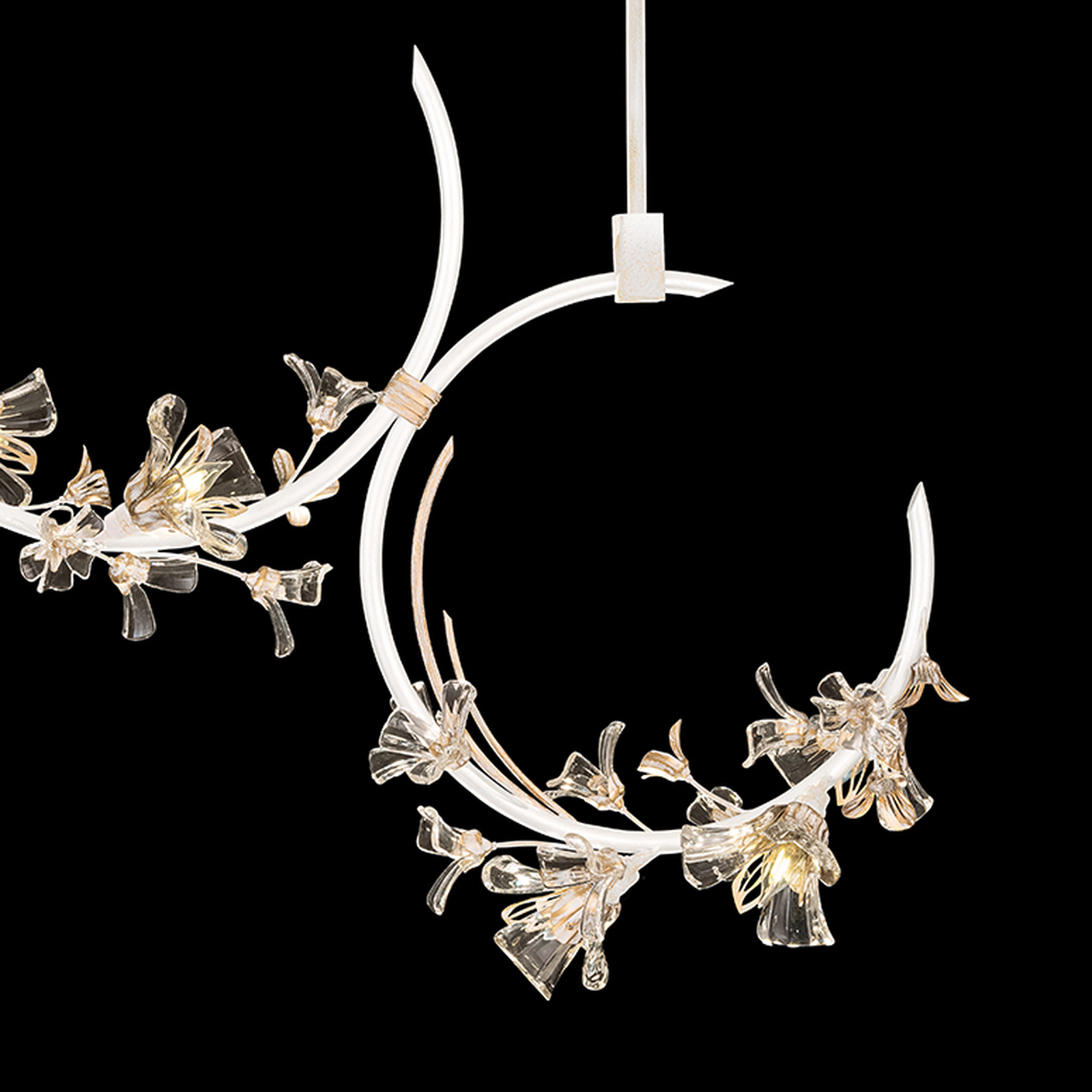 55-Inch Floral Crystal Linear Pendant