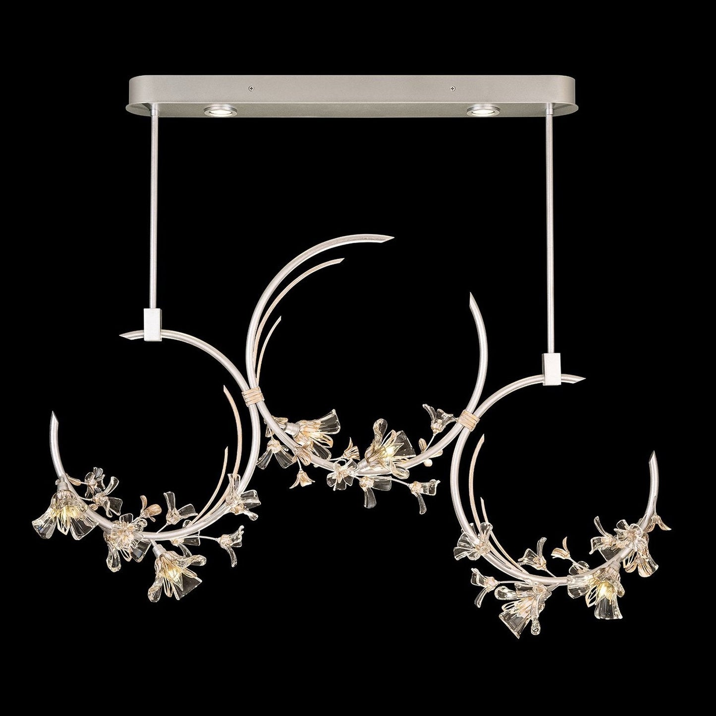 55-Inch Floral Crystal Linear Pendant