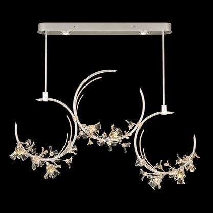 55-Inch Floral Crystal Linear Pendant