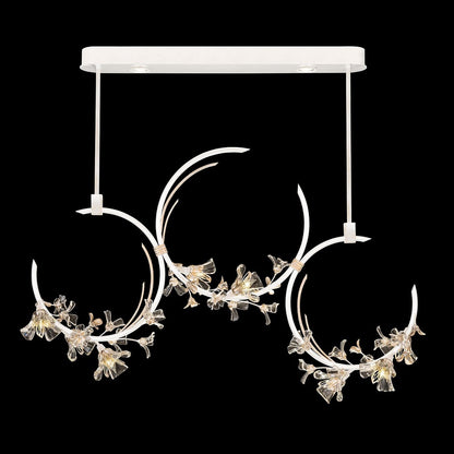 55-Inch Floral Crystal Linear Pendant