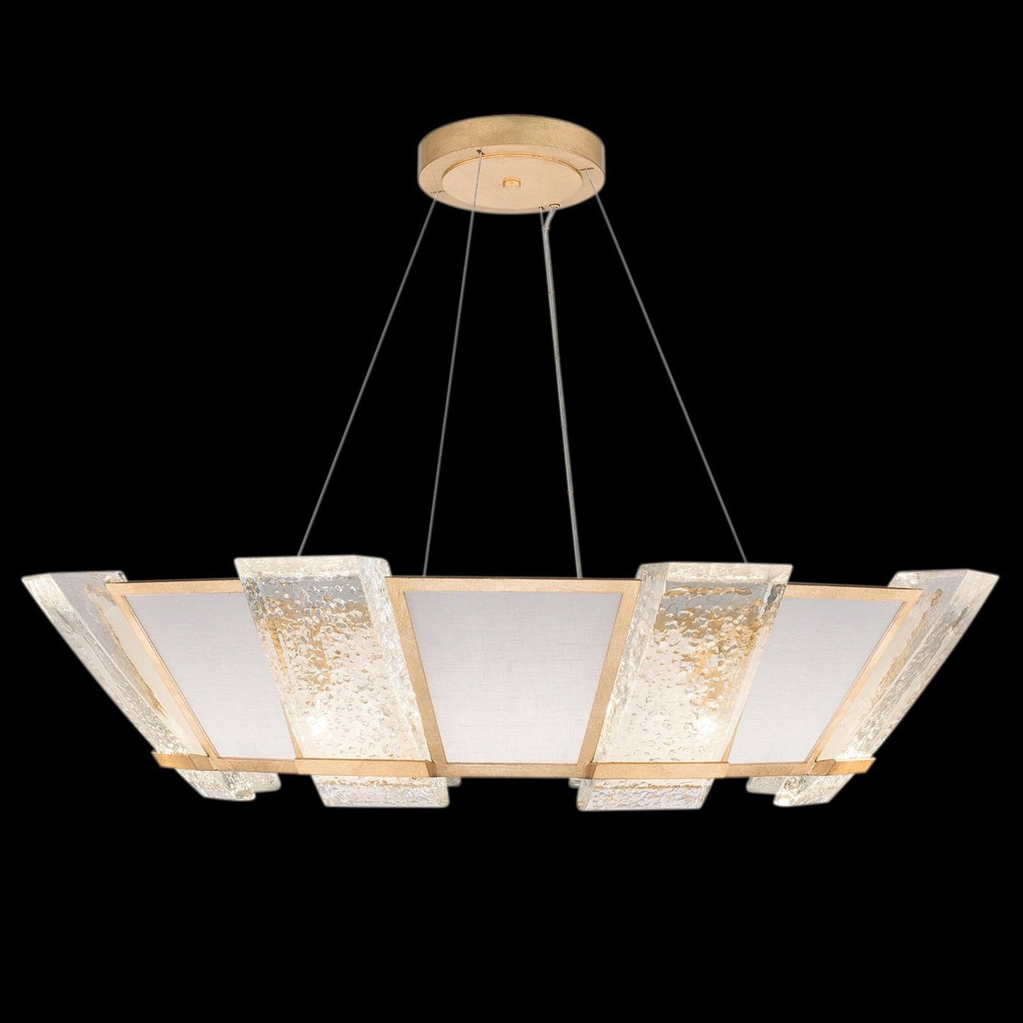 38-Inch Cast Glass Round Pendant