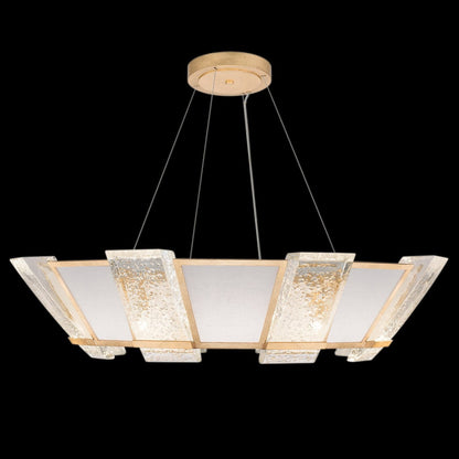 38-Inch Cast Glass Round Pendant