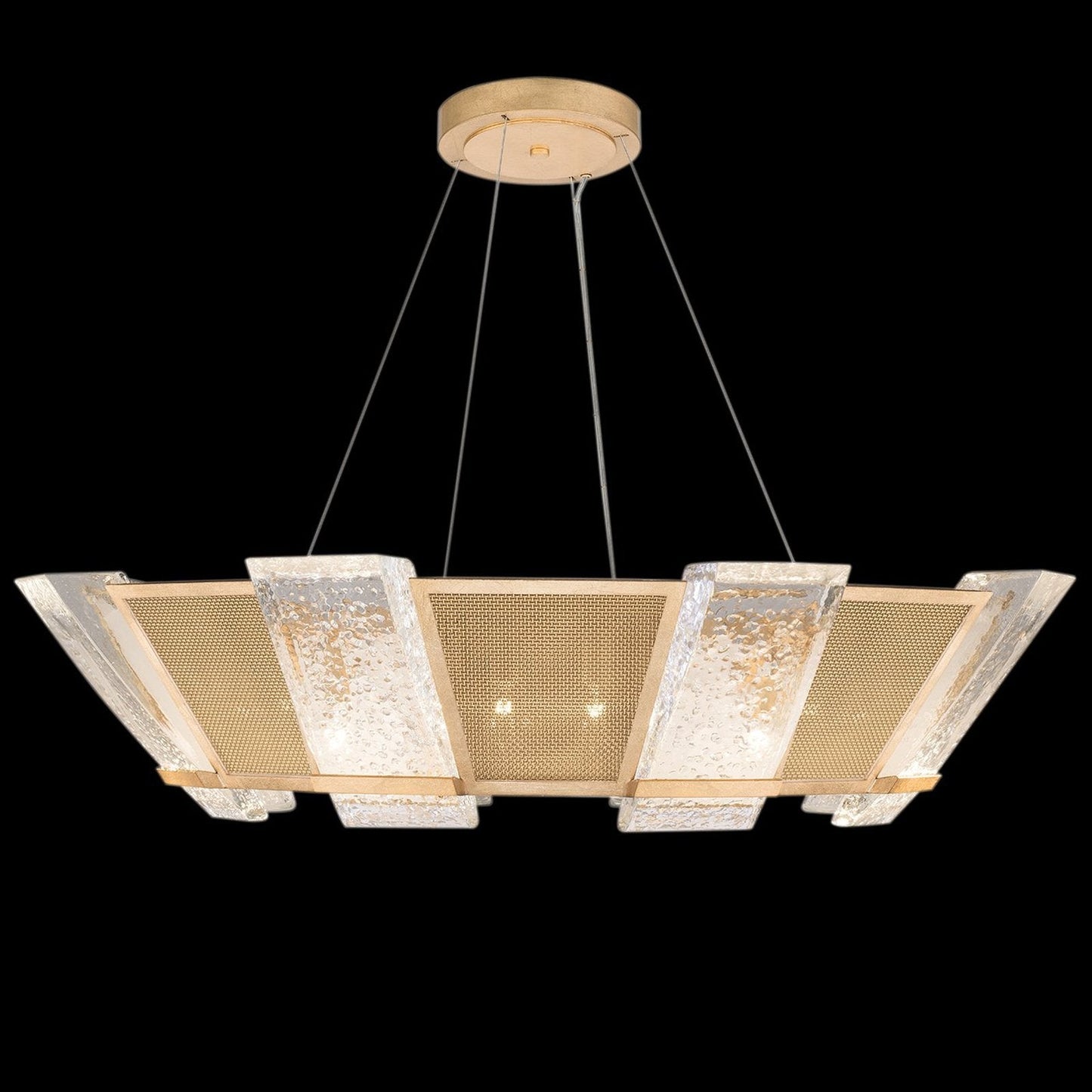 38-Inch Cast Glass Round Pendant