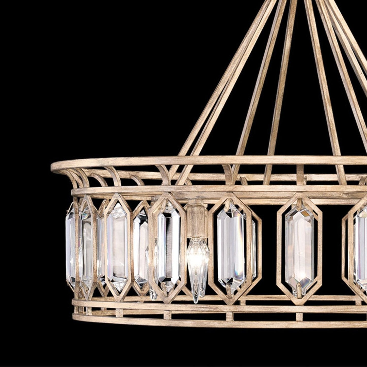 30.5-Inch Crystal Round Pendant Light / Silver