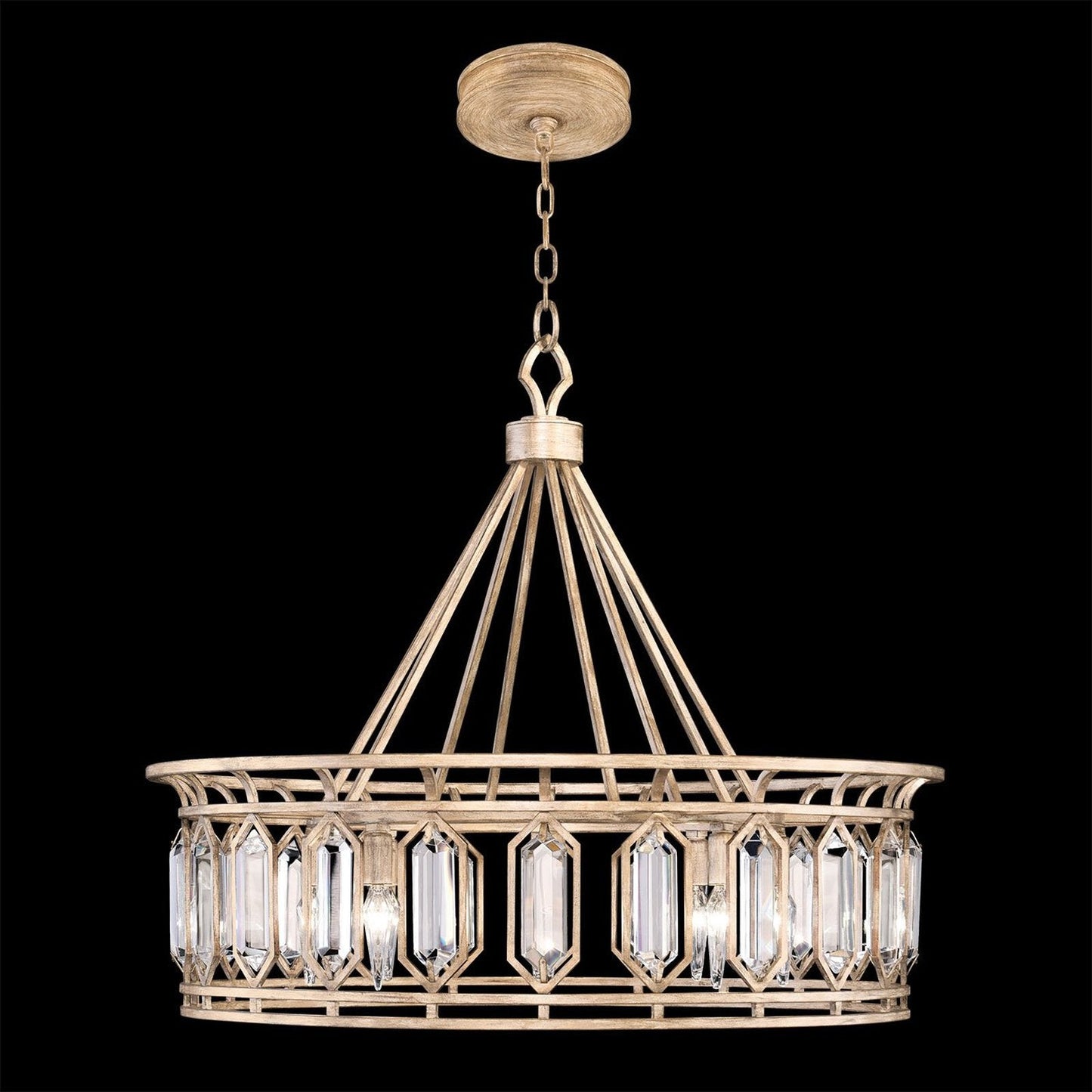 30.5-Inch Crystal Round Pendant Light / Gold