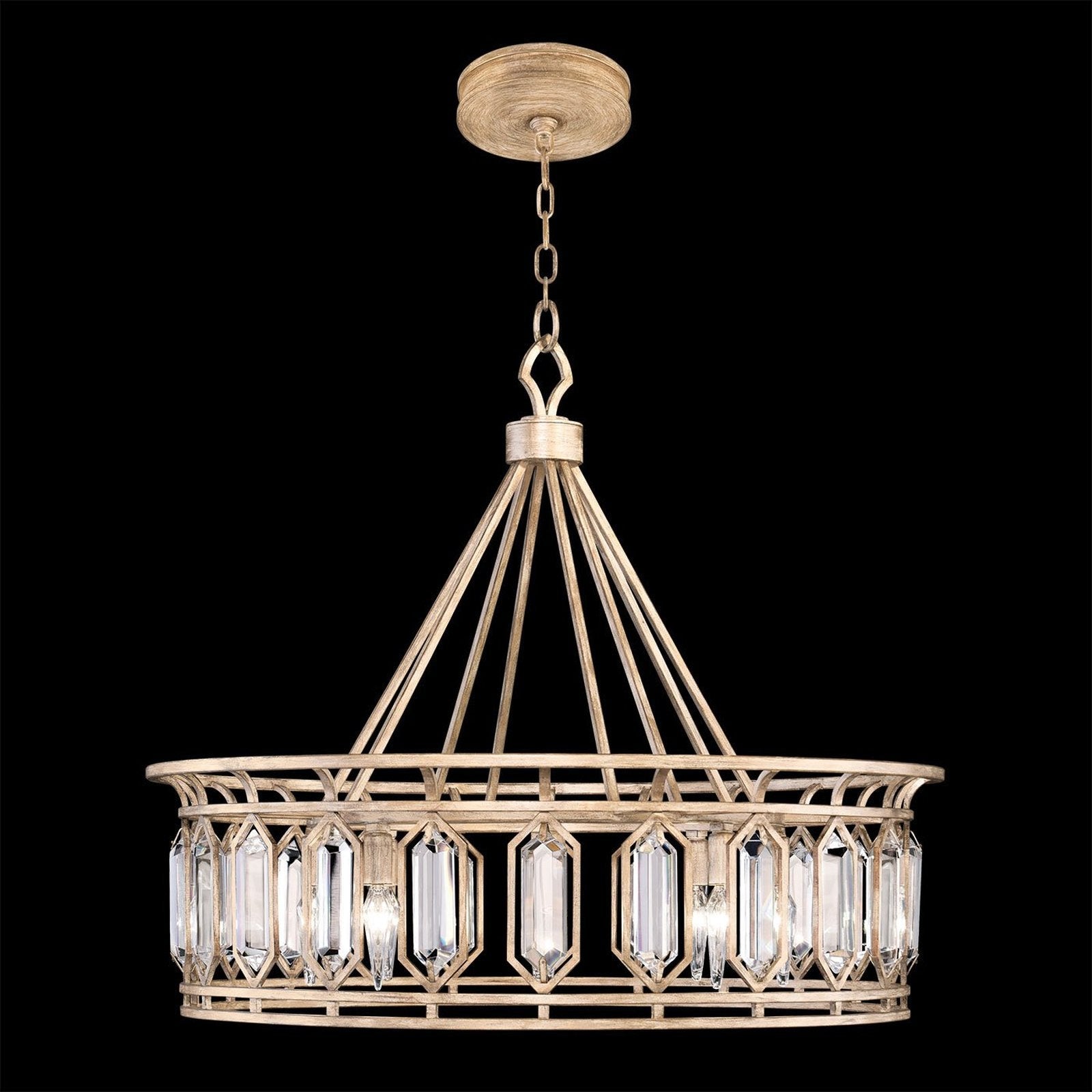 30.5-Inch Crystal Round Pendant Light / Gold