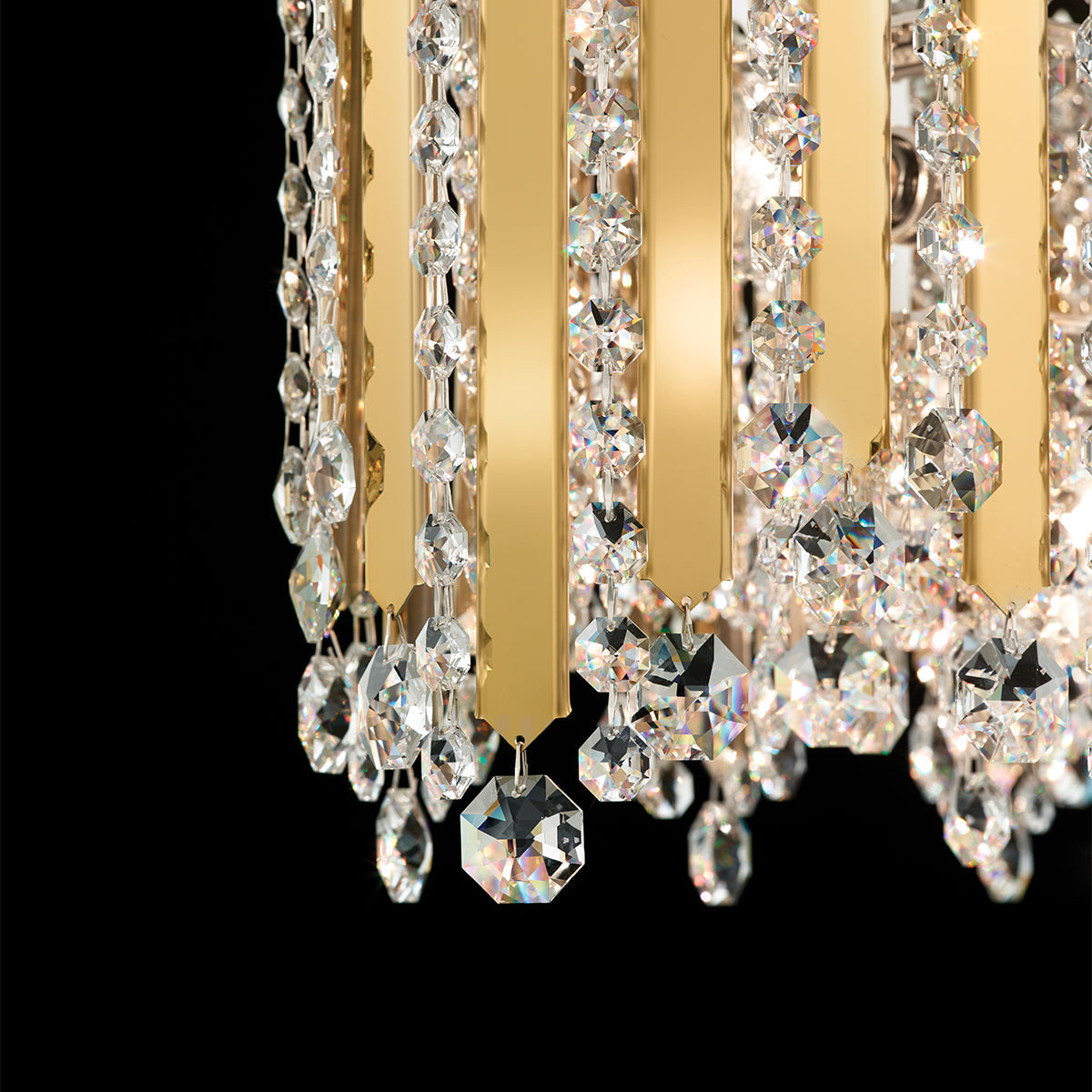 Crystal Strand Metal Bar Pendant Light / Stainless Steel / Clear Optic Crystal