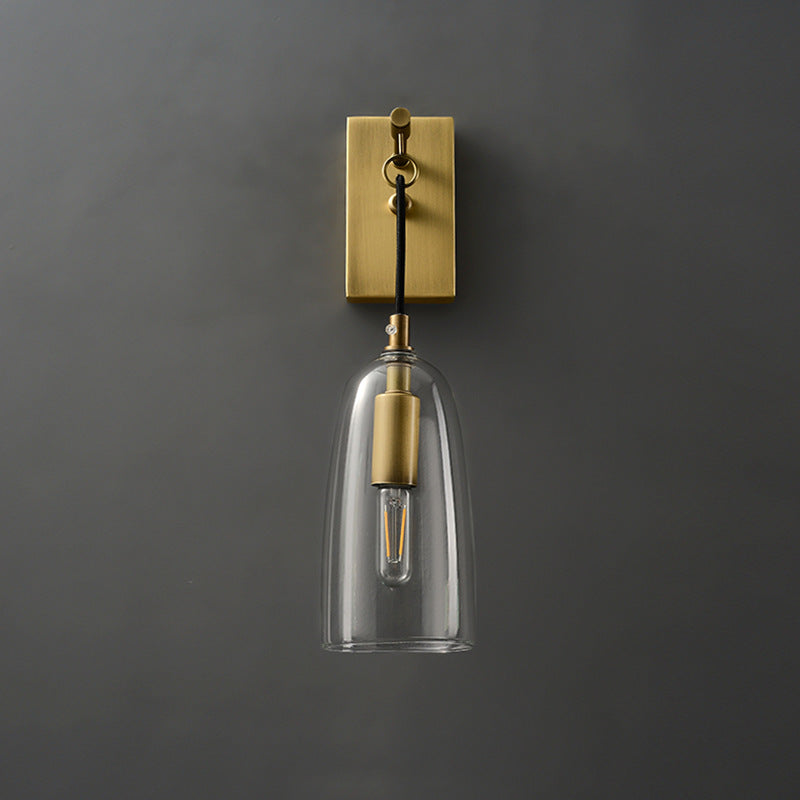 Warm LED Copper Glass Wall Light