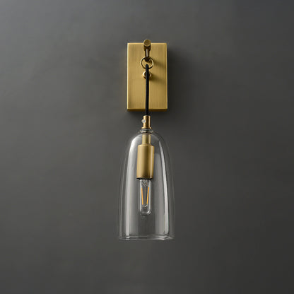 Warm LED Copper Glass Wall Light