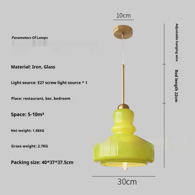 30cm Gourd Glass Pendant Light / No Stroboscope Warm Light / Wrought Iron White