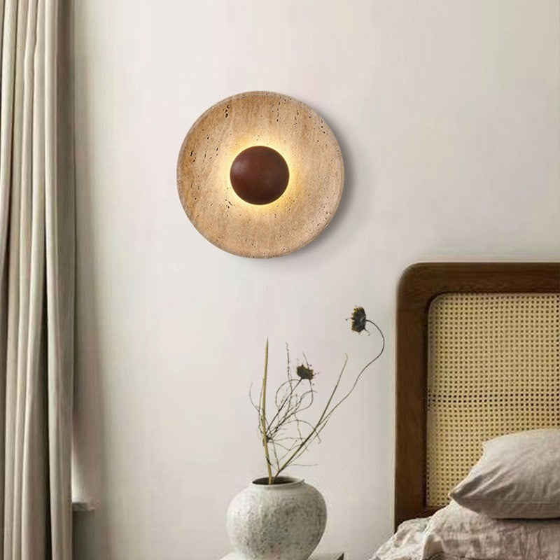 Marble LED Bedside Wall Light / White Light / Type A Walnut Colors