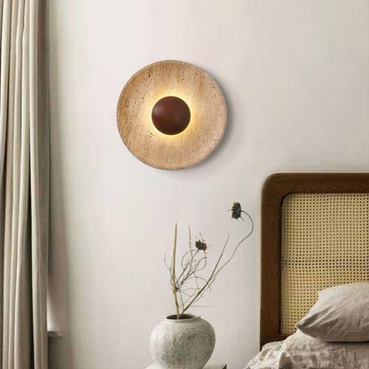 Marble LED Bedside Wall Light / White Light / Type A Walnut Colors