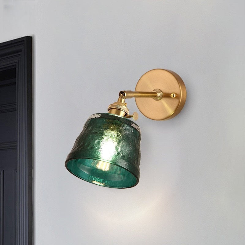 Hammered Glass Brass Wall Light