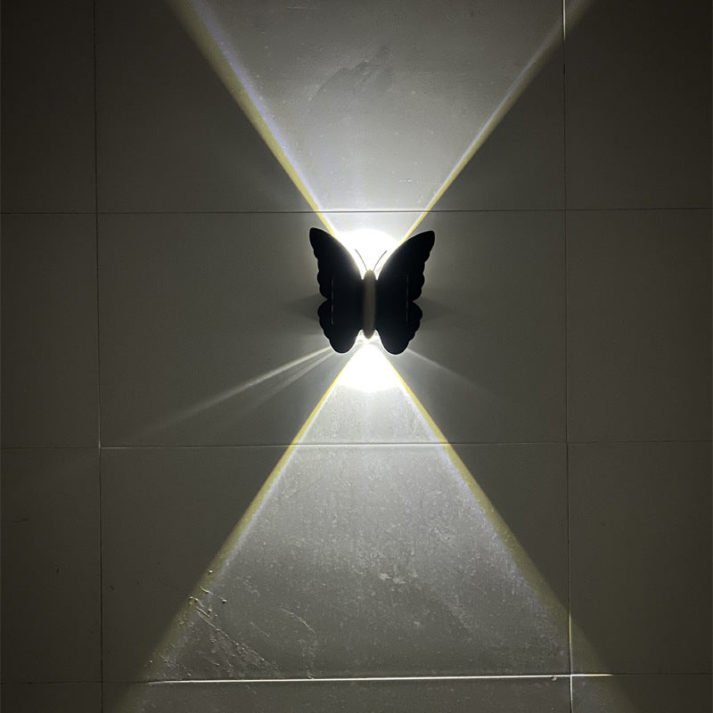 Solar Flower Outdoor Wall Light / Butterfly Wall Lamp / Warm light