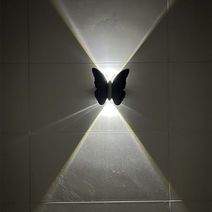 Solar Flower Outdoor Wall Light / Butterfly Wall Lamp / Warm light