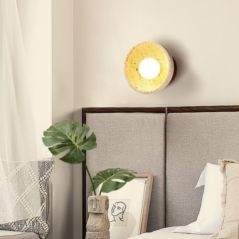 Marble LED Bedside Wall Light / Warm Light / Type A Wood Color
