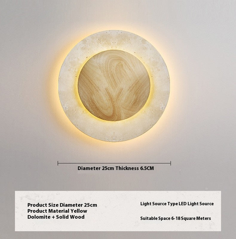 Round Tricolour Stone Wall Light
