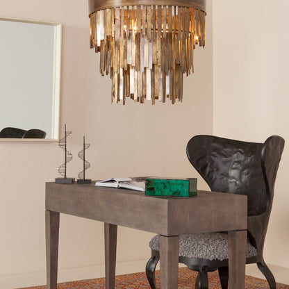 Aged Metal Statement Chandelier / Aged Silver
