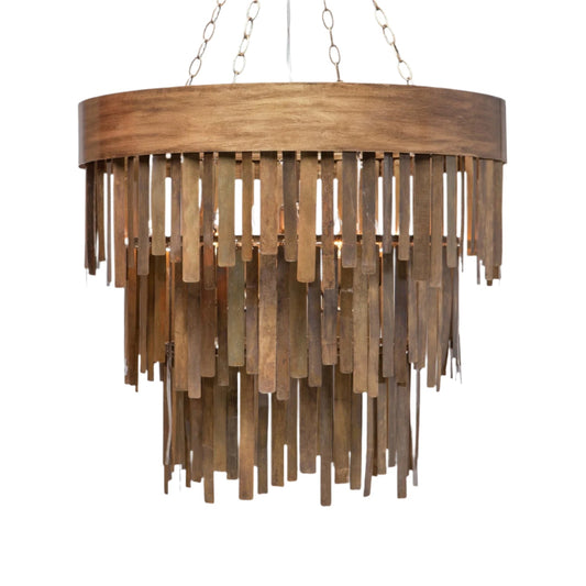 Aged Metal Statement Chandelier / Aged Brass